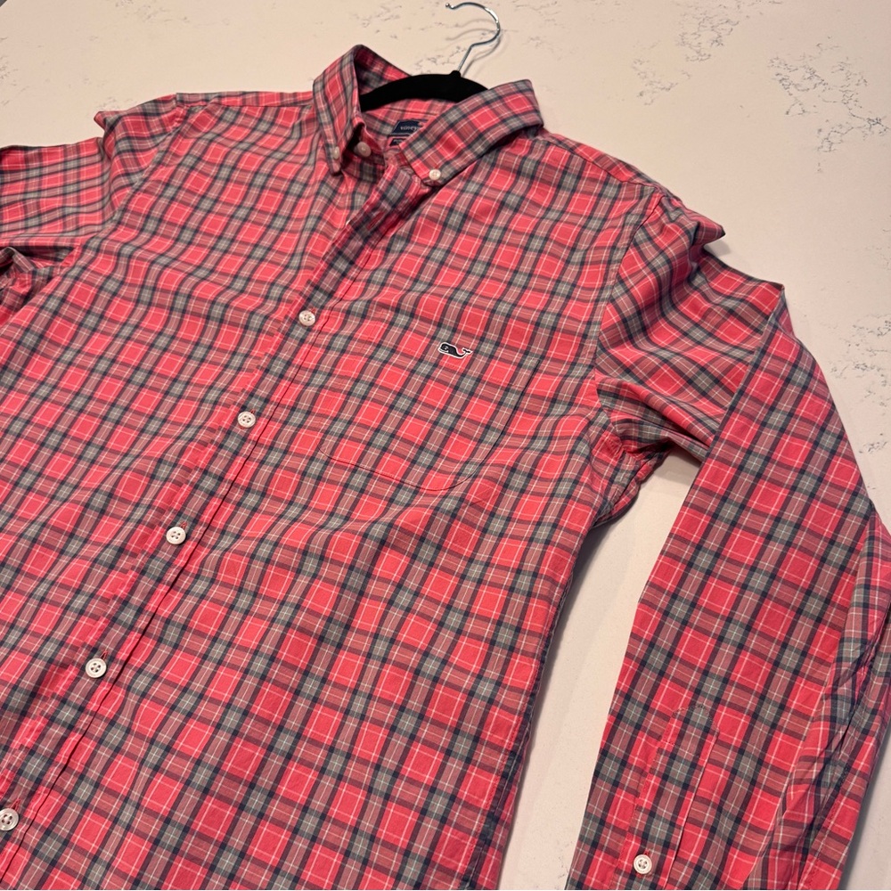 Vineyard vines plaid slim fit tucker button down shirt